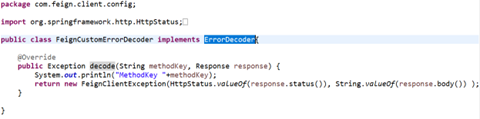 Handle custom error response using Error Decoder 