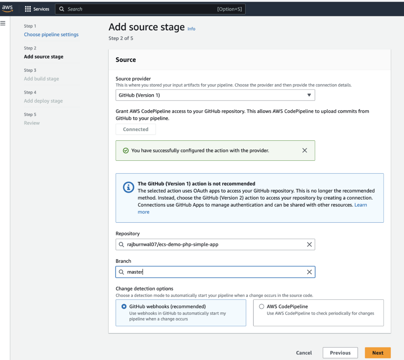 Add source stage source provider