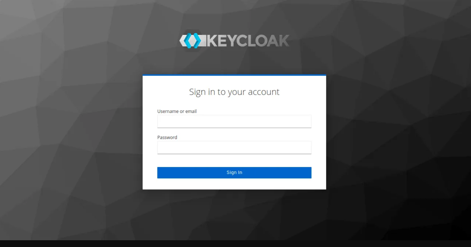 Keycloak login screen