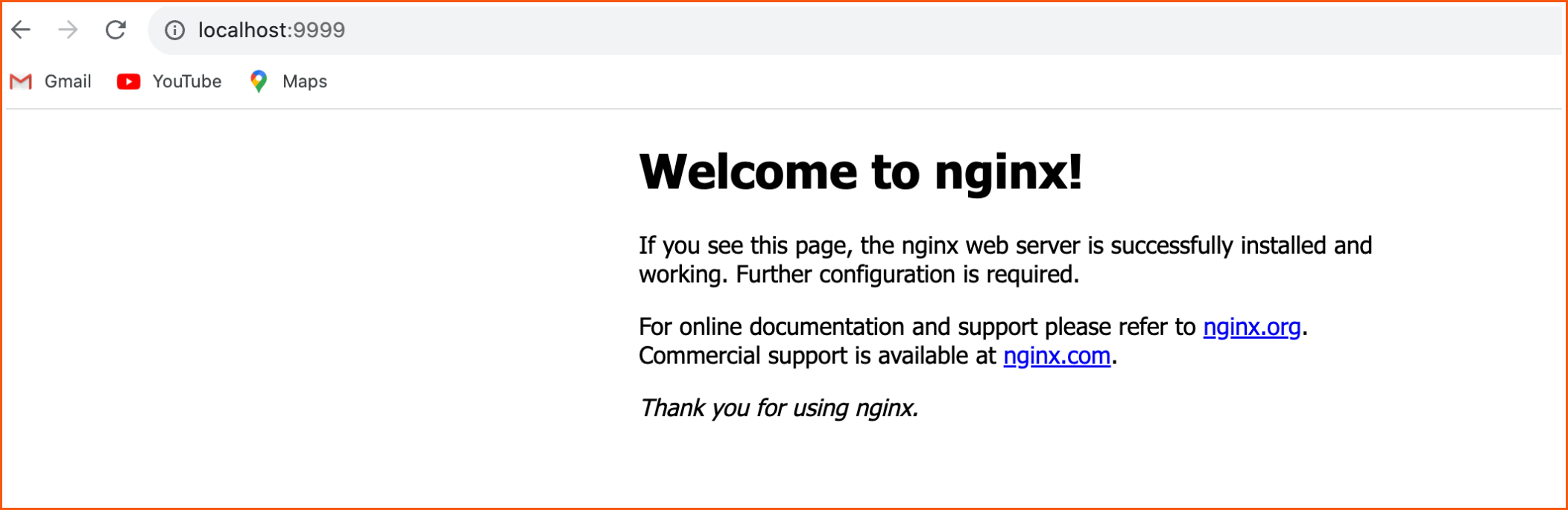 access  nginx app