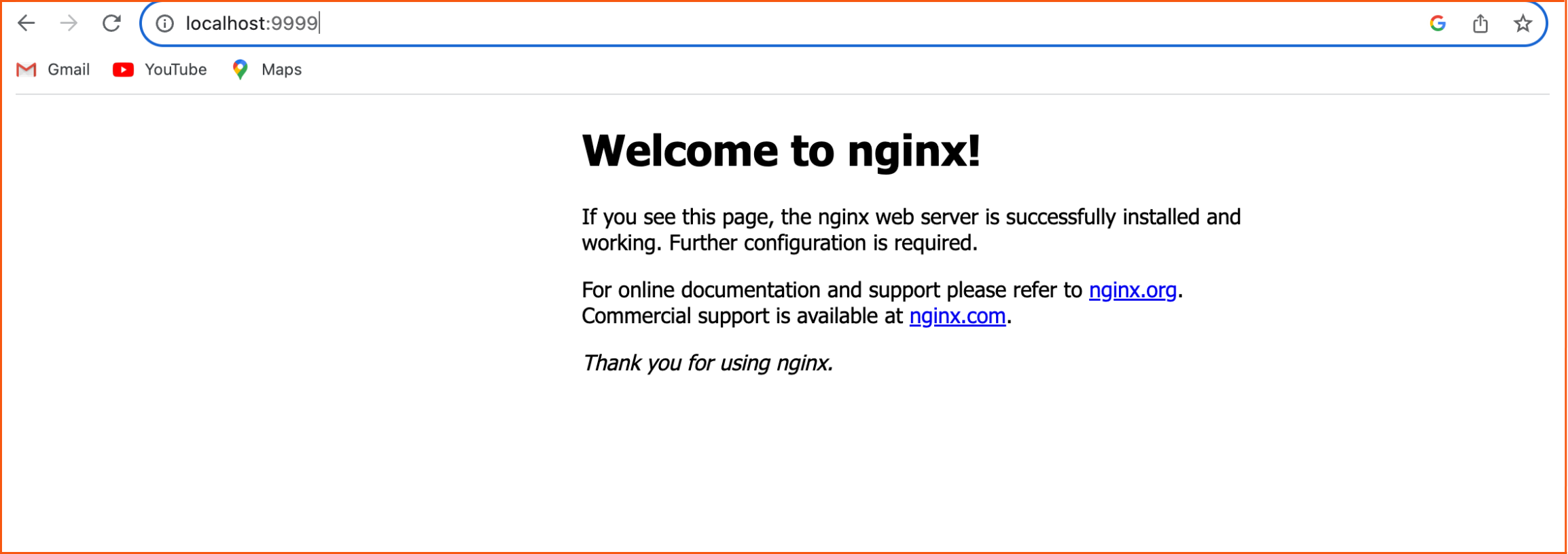 access nginx application